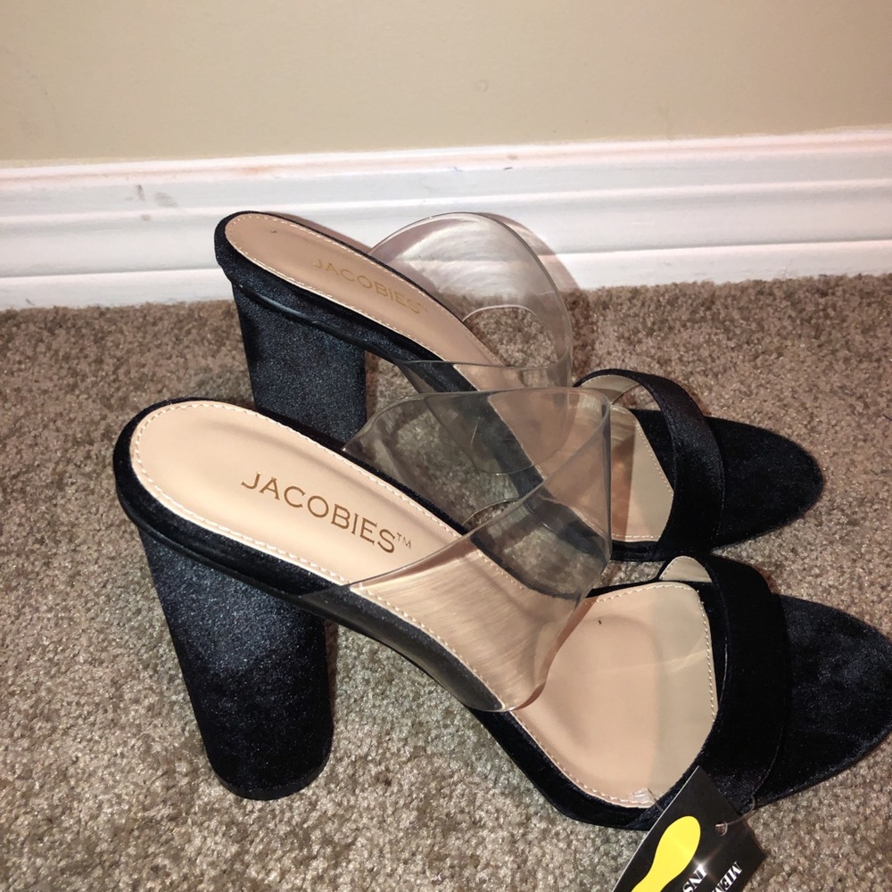 ✨Black heels with transparent strap
